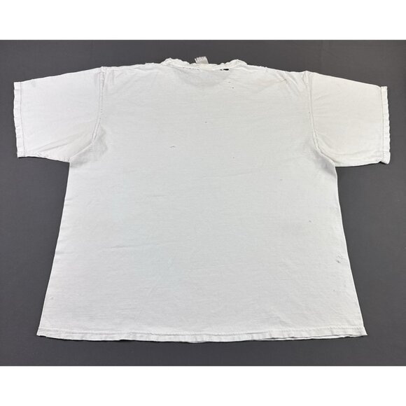 Rare Vintage Y2K Carhartt Hard At Work Thrashed Worn White Shirt Workwear Hype - Picture 2 of 15